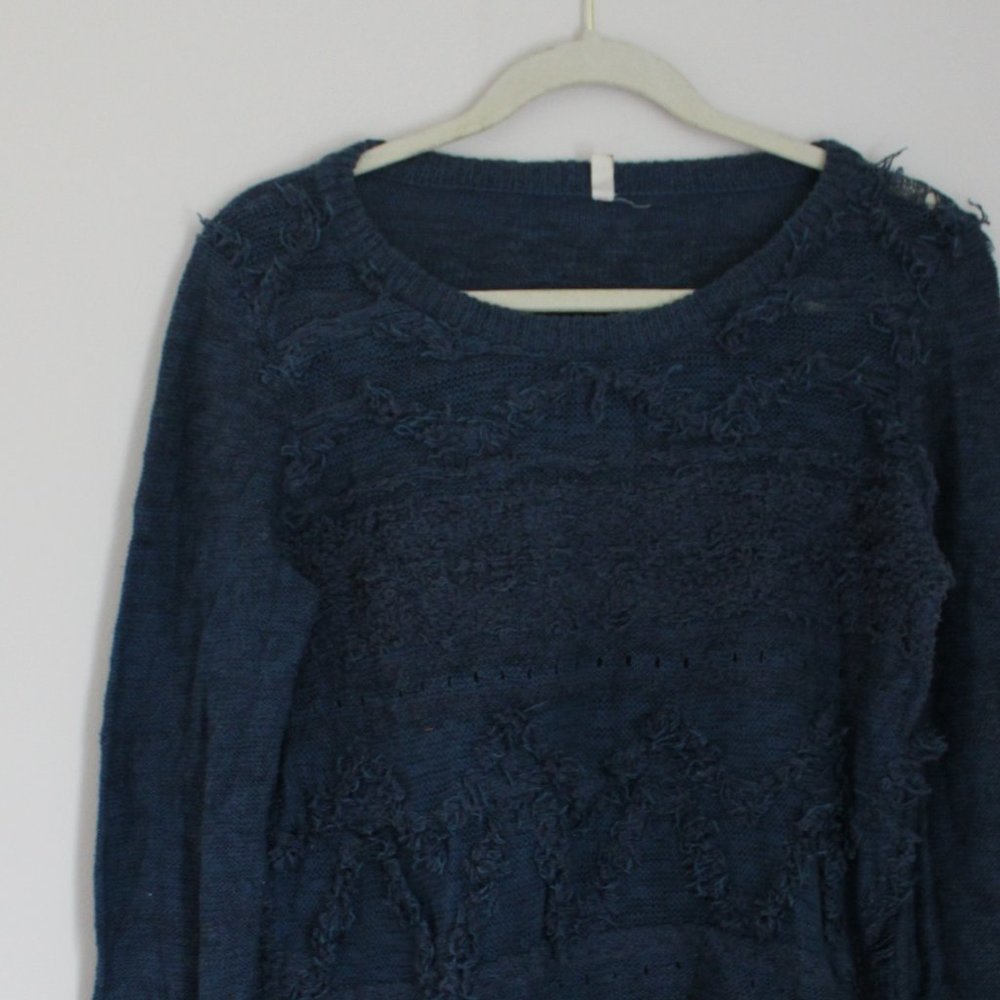 Moth Anthropologie Distressed Navy Sweater - Picture 2 of 5